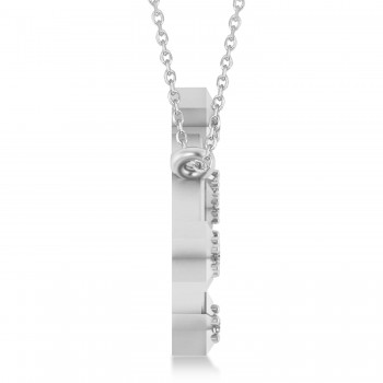 Diamond Virgo Zodiac Constellation Star Necklace 14k White Gold (0.11ct)