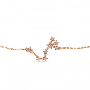 Diamond Scorpio Zodiac Constellation Star Bracelet 14k Rose Gold (0.10ct)