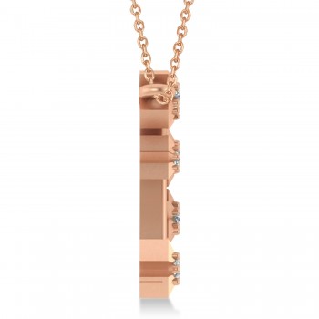 Diamond Sagittarius Zodiac Constellation Star Necklace 14k Rose Gold (0.11ct)