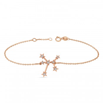 Diamond Sagittarius Zodiac Constellation Star Bracelet 14k Rose Gold (0.11ct)