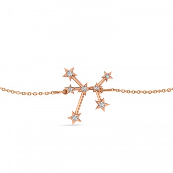 Diamond Sagittarius Zodiac Constellation Star Bracelet 14k Rose Gold (0.11ct)