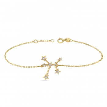 Diamond Sagittarius Zodiac Constellation Star Bracelet 14k Yellow Gold (0.11ct)