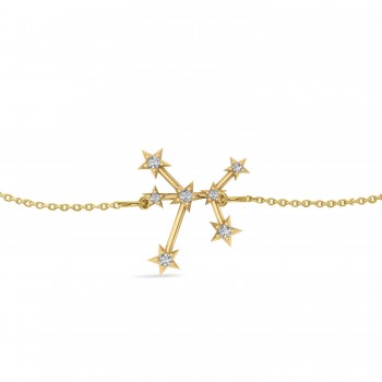 Diamond Sagittarius Zodiac Constellation Star Bracelet 14k Yellow Gold (0.11ct)