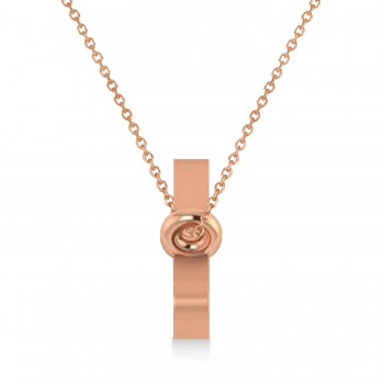 Aries Zodiac Text Pendant Necklace 14k Rose Gold