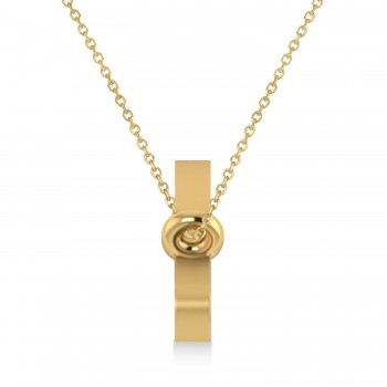 Aries Zodiac Text Pendant Necklace 14k Yellow Gold