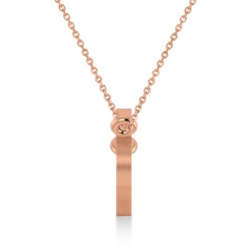 Capricorn Zodiac Text Pendant Necklace 14k Rose Gold