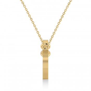 Capricorn Zodiac Text Pendant Necklace 14k Yellow Gold