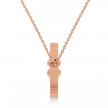 Pisces Zodiac Text Pendant Necklace 14k Rose Gold