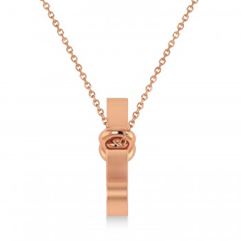 Taurus Zodiac Text Pendant Necklace 14k Rose Gold