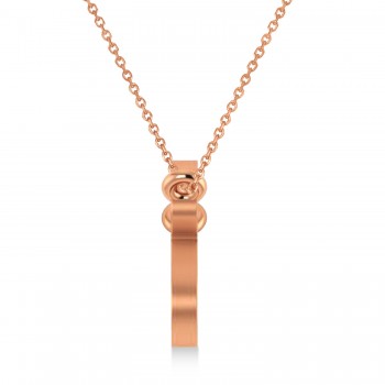 Gemini Zodiac Text Pendant Necklace 14k Rose Gold