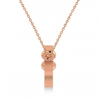 Cancer Zodiac Text Pendant Necklace 14k Rose Gold