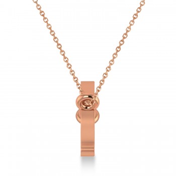 Leo Zodiac Text Pendant Necklace 14k Rose Gold