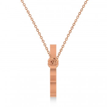 Virgo Zodiac Text Pendant Necklace 14k Rose Gold