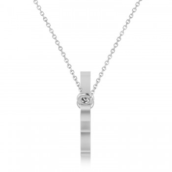 Virgo Zodiac Text Pendant Necklace 14k White Gold