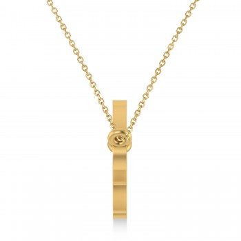 Virgo Zodiac Text Pendant Necklace 14k Yellow Gold