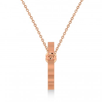 Scorpio Zodiac Text Pendant Necklace 14k Rose Gold