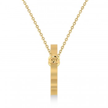 Scorpio Zodiac Text Pendant Necklace 14k Yellow Gold