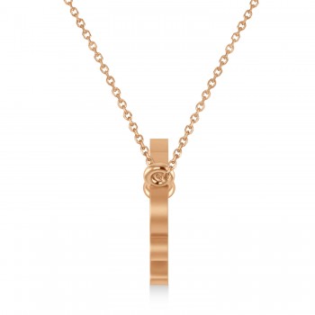 Sagittarius Zodiac Text Pendant Necklace 14k Rose Gold