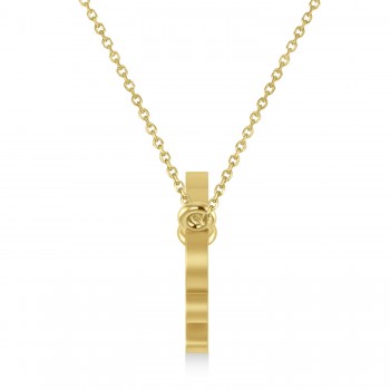 Sagittarius Zodiac Text Pendant Necklace 14k Yellow Gold