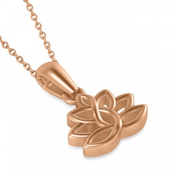 Lotus Flower Pendant Necklace 14k Rose Gold