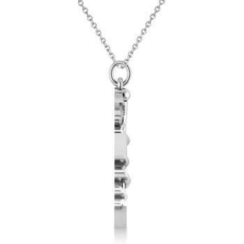 Medical PTA Symbol Pendant Necklace 14k White Gold