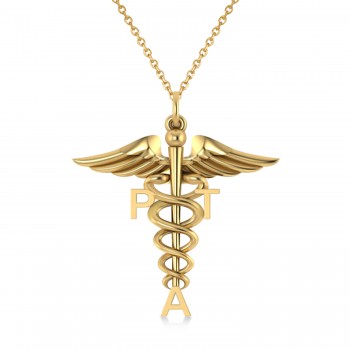 Medical PTA Symbol Pendant Necklace 14k Yellow Gold