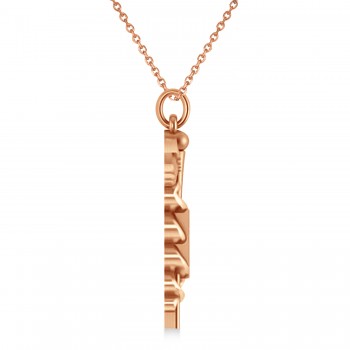 Medical RX Pharmacy Symbol Pendant Necklace 14k Rose Gold