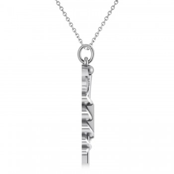 Medical RX Pharmacy Symbol Pendant Necklace 14k White Gold