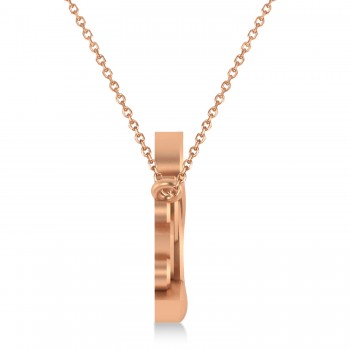 Yoga Lotus Flower Pendant Necklace 14k Rose Gold