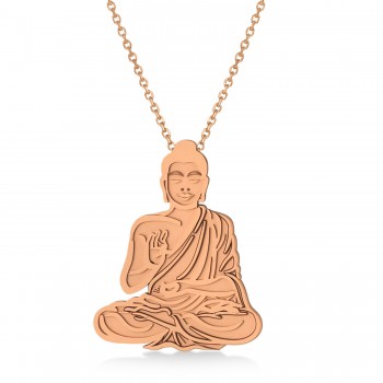 Buddha Spirituality Pendant Necklace 14k Rose Gold