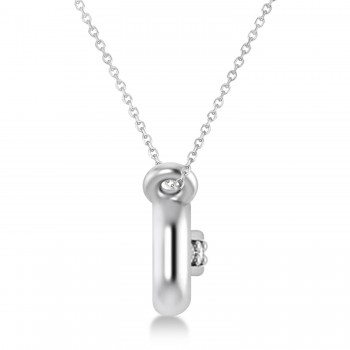 Diamond Chained Link Pendant Necklace 14k White Gold (0.15ct)