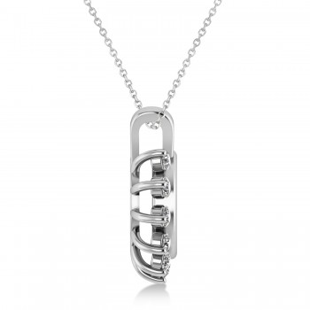 Diamond Open Circle Pendant Necklace 14k White Gold (0.77ct)