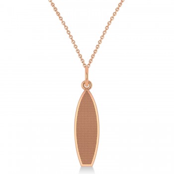 Surf Board Charm Pendant Necklace 14K Rose Gold