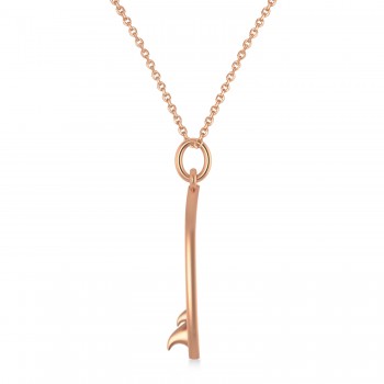Surf Board Charm Pendant Necklace 14K Rose Gold