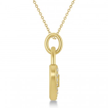 Diamond Heart Lock Pendant Necklace 14k Yellow Gold (0.36ct)