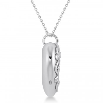 Forever Loved Heart Locket Necklace 14k White Gold