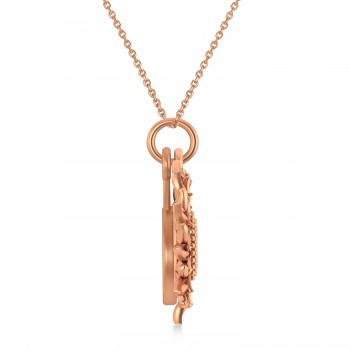Sunflower You Are My Sunshine Pendant Necklace 14K Rose Gold