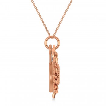 Sunflower You Are My Sunshine Pendant Necklace 14K Rose Gold