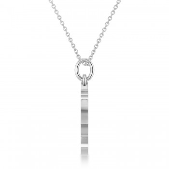 Maple Leaf Pendant Necklace 14k White Gold