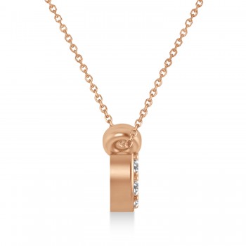 Waves Charm Pendant Necklace 14k Rose Gold (0.34ct)
