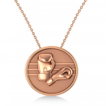 Boxing Charm Men's Pendant Necklace 14K Rose Gold