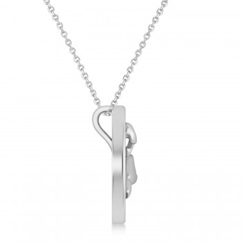 Boxing Charm Men's Pendant Necklace 14K White Gold