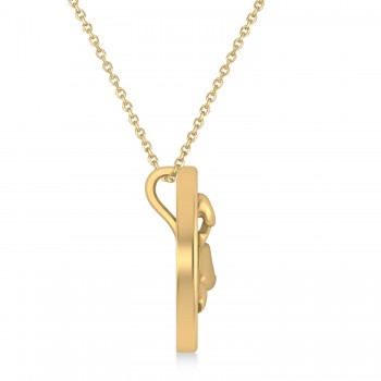 Boxing Charm Pendant Necklace 14K Yellow Gold