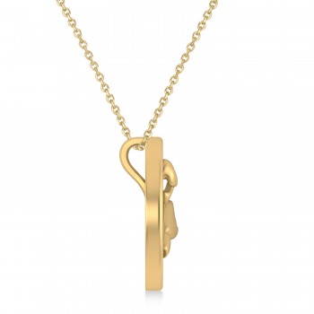 Boxing Charm Men's Pendant Necklace 14K Yellow Gold