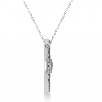 Diamond Compass Men's Pendant Necklace 14k White Gold (0.25ct)