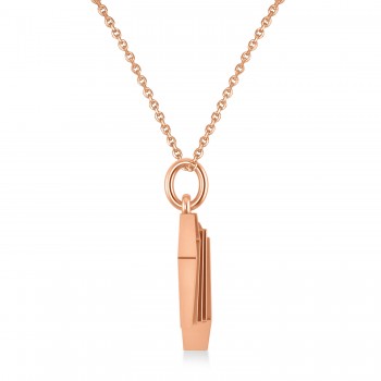 Playing Card Royal Flush Poker Pendant Necklace 14K Rose Gold