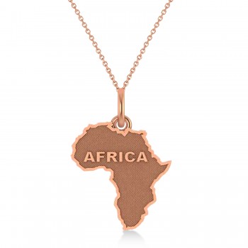 Map of Africa Pendant Necklace 14K Rose Gold