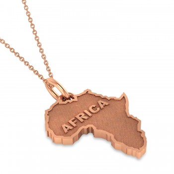 Map of Africa Pendant Necklace 14K Rose Gold