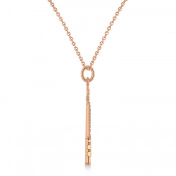 Flute Music Pendant Necklace 14K Rose Gold