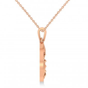 Dentistry Symbol Pendant Necklace 14k Rose Gold